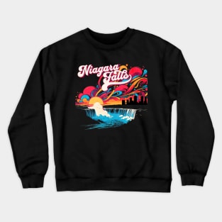 Niagara Falls Retro Vibrant Graffiti Design Crewneck Sweatshirt